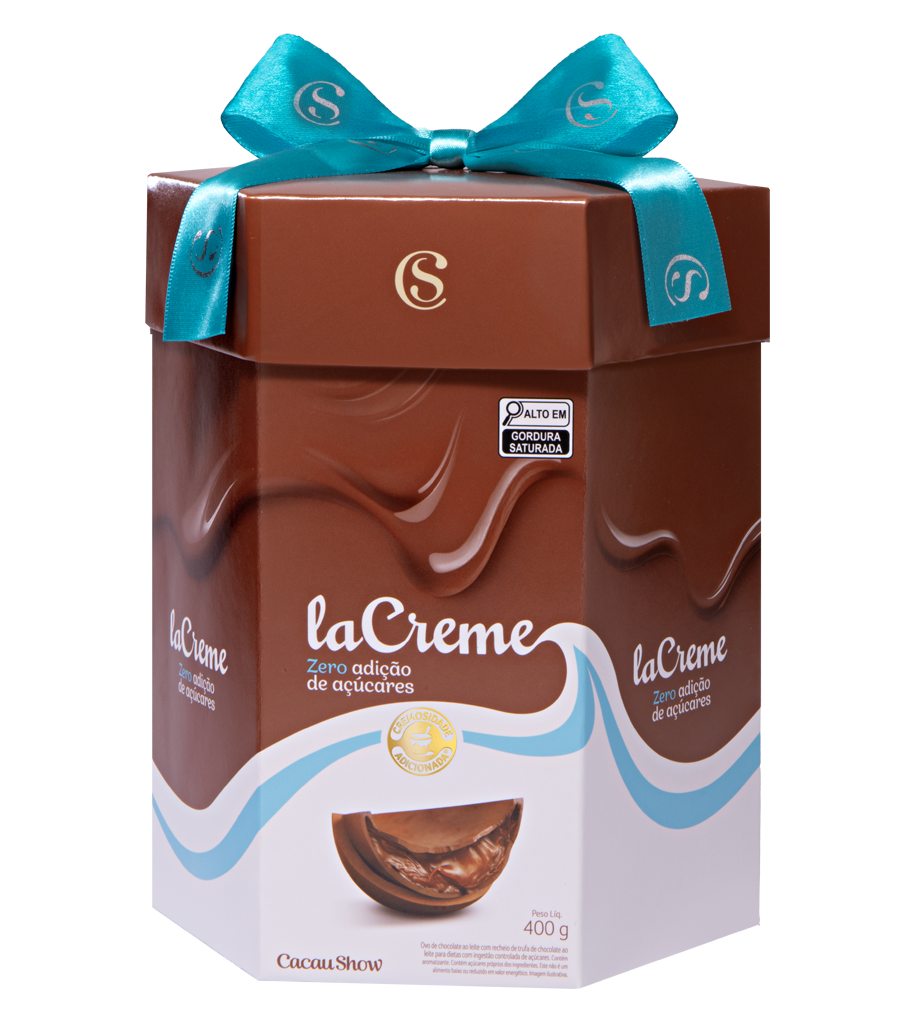 Ovo de Páscoa Recheado laCreme ao Leite Zero Adição de Açúcar 400g